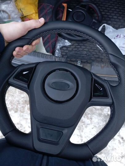 Руль Анатомический обшитый в кожу Ваз 2109-14