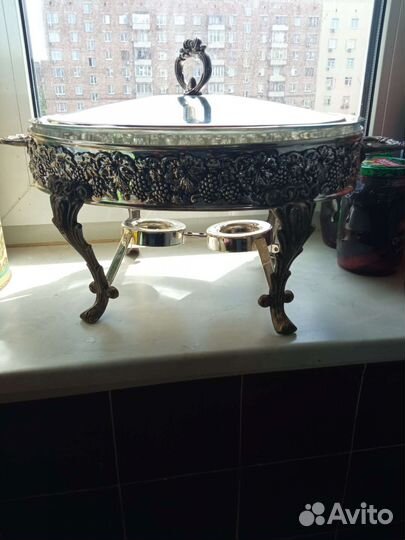 Подставка с блюдом жаропрочной стекло под горячее