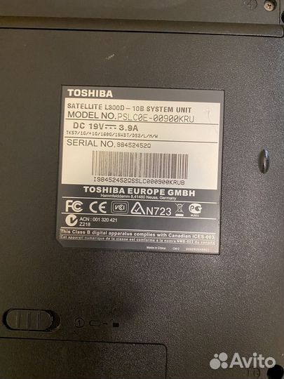 Ноутбук toshiba