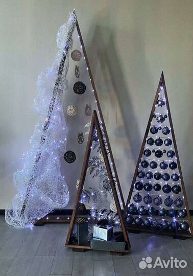 Набор дизайнерских ёлок (3шт.) новогодний декор