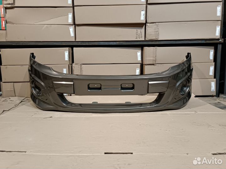 Бампер передний гранта спорт золотисто коричневый