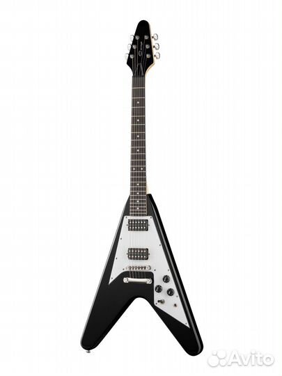 Электрогитара V-образная, черная, Caraya