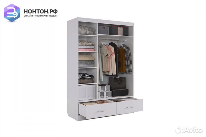 Шкаф-купе Виктория-1 белое дерево