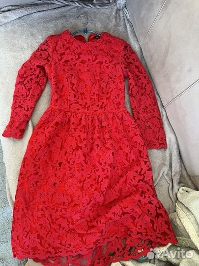 Платье кружевное красное Lusio