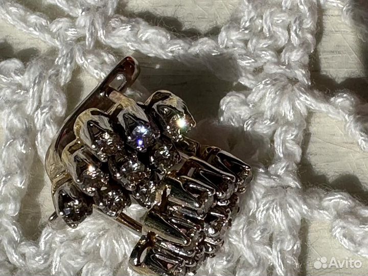 Серьги с бриллиатами 750 пробы