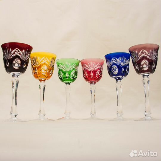 Nachtmann Шесть Бокалов для вина Цветной Хрусталь