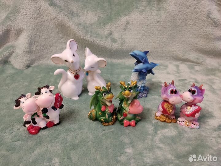 Фигурки из орикса, гжель, колокольчики из керамики