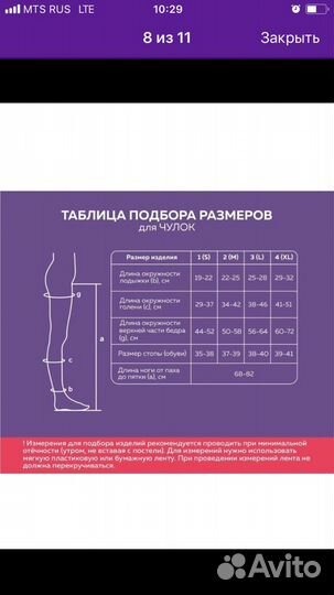 Компрессионные чулки 1 класс новые