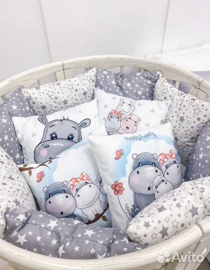 Бортики в детскую кроватку 12 шт