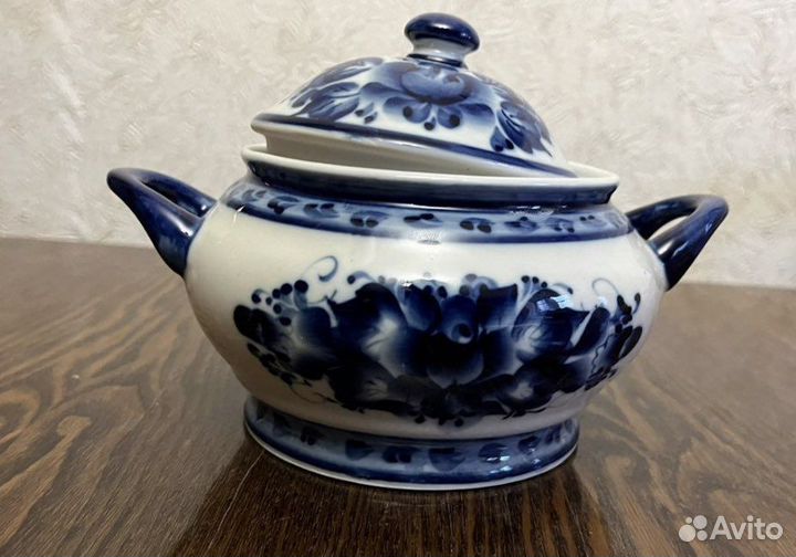 Супница Гжель керамическая СССР