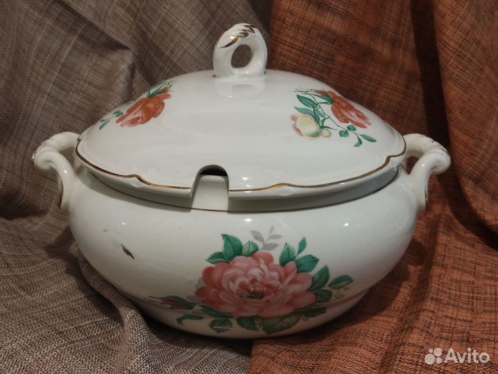 Супница зик Конаковский фаянсовый завод СССР