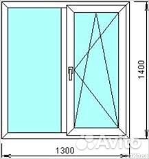 Окно 2х створчатое 