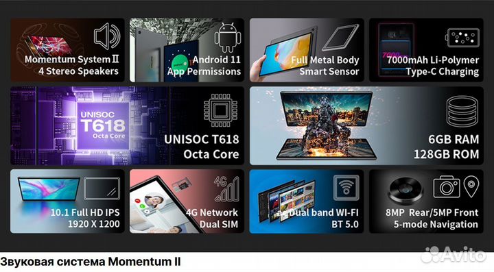 Teclast M40 Pro 6/128 10,1 4g +чехол