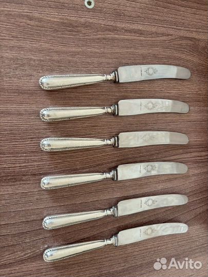 Серебряные кухонные десертные ножи Sheffield.сереб