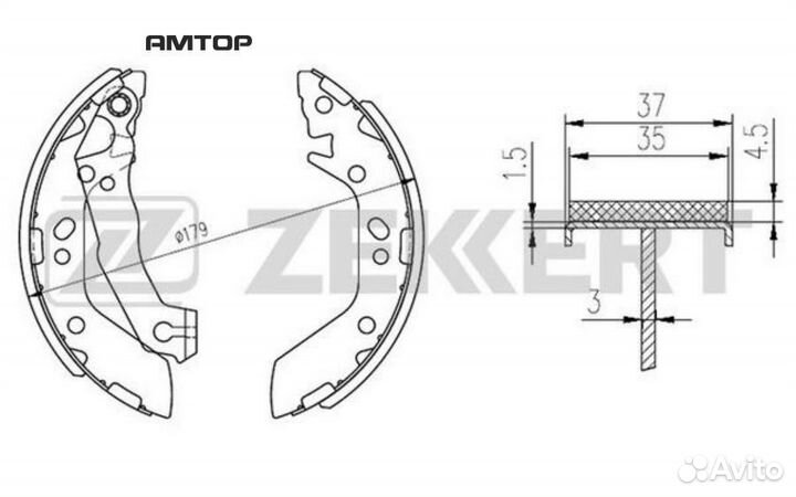 Zekkert BK4219 BK-4219 zekkert Колодки торм. бараб