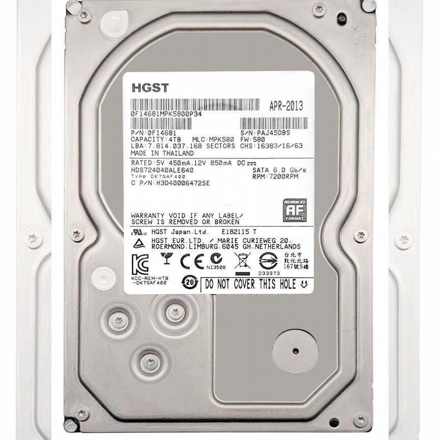 [H3D40006472SE] Жесткий Диск Hitachi 4tb 7200 Sata2 H3d40006472se