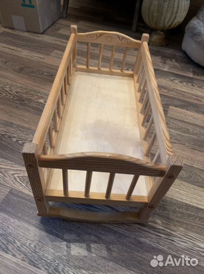 Кроватка -качалка для куклы. Дерево натуральное