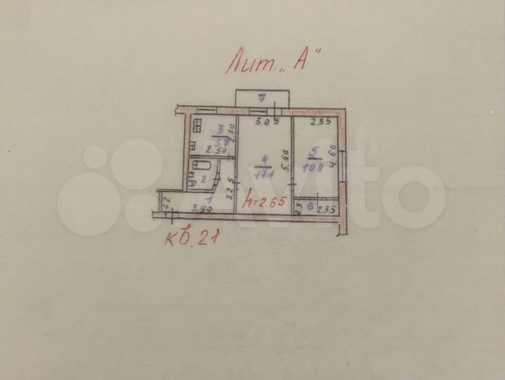 2-к. квартира, 45 м², 2/4 эт.