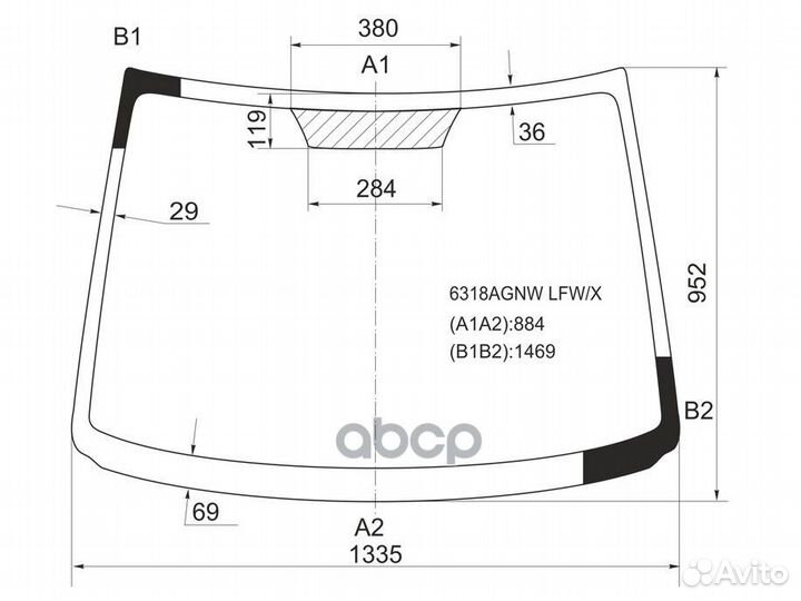 Стекло лобовое Opel Agila 07-14 / Suzuki Splash