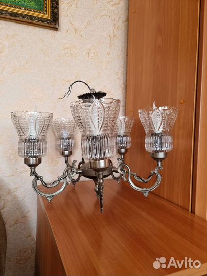Хрустальная люстра СССР винтажная