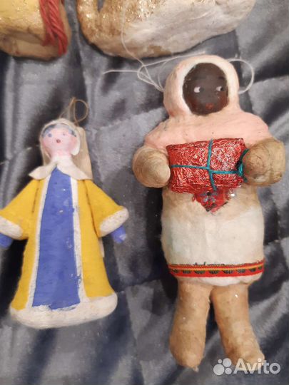 Ватные елочные игрушки СССР