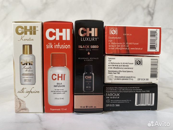 CHI набор 3 средства: шёлк, масло для волос 3*15мл