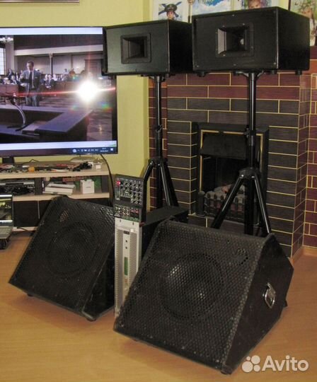 Колонки FA 2200W Рупоры Сабы Усилок Микшер Стойки