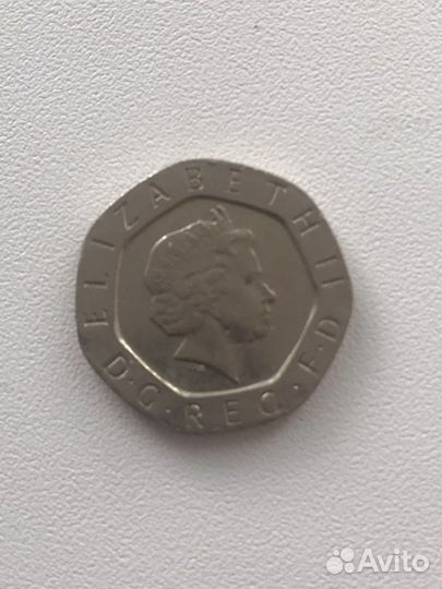 Монета 20 Pence, 2003г. D G REG F D Elizabeth 2