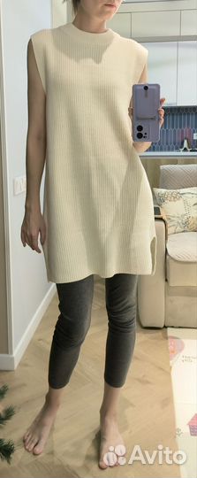 Жилет удлинённый трикотаж h&m 42-44