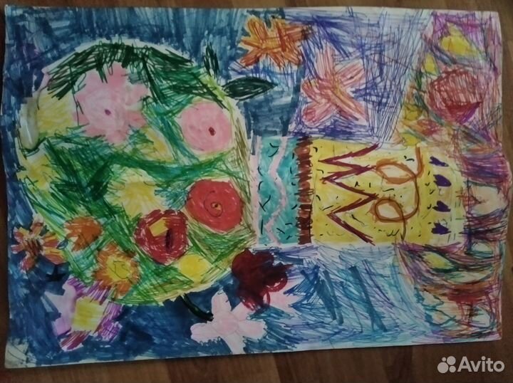 Рисунок начинающего художника - букет цветов