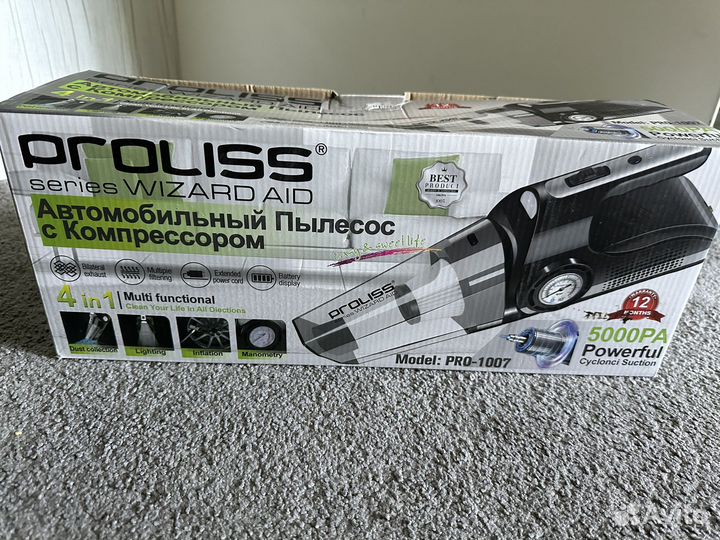Автомобильный пылесос с компрессором