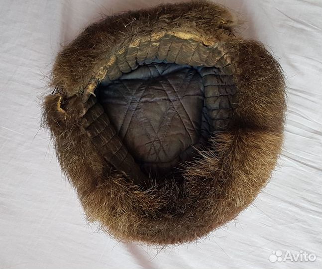 Шапка меховая мужская из меха ондатры, б/у