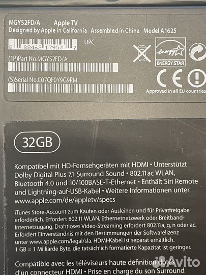 Apple TV 4 32Gb (A1625)