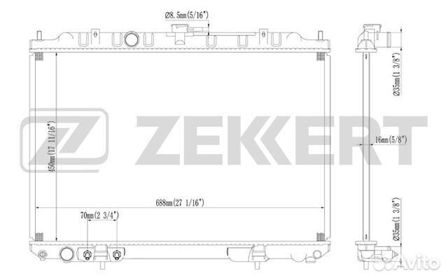 Zekkert MK-1228 Радиатор охл. дв. Nissan X-Trail T