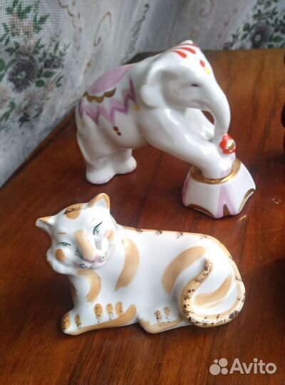 Статуэтки животные слон тигр лфз СССР