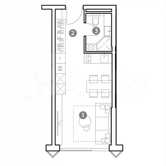 Апартаменты-студия, 26,9 м², 8/29 эт.