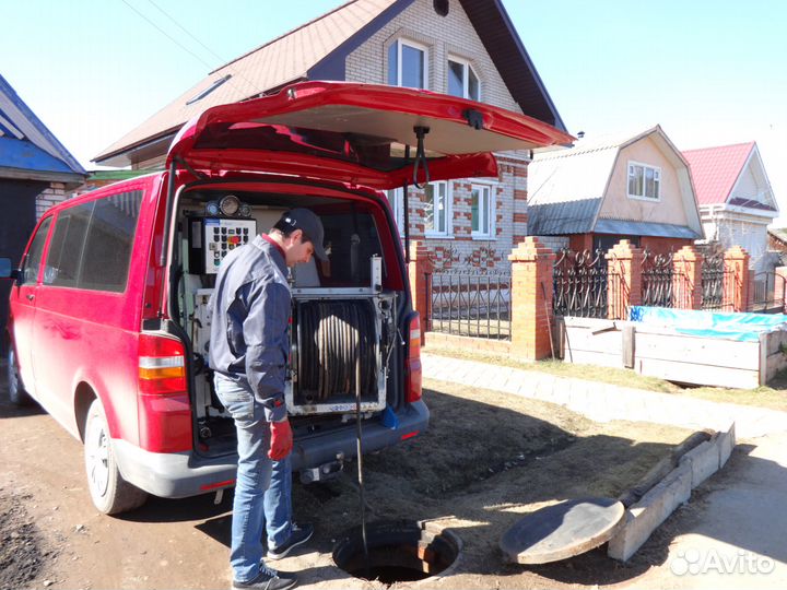 Прочистка канализации, засоров. Телеинспекция труб