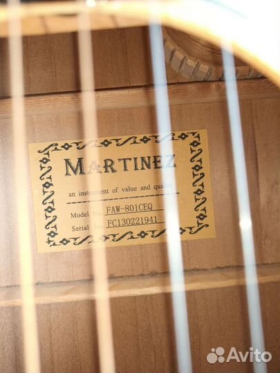 Гитара электро-аккустическая martinez FAW-801 CEQ