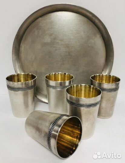 Набор стопок 6 штук. Мельхиор