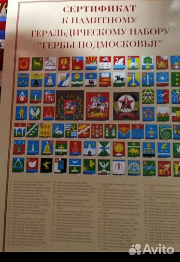 Значки гербы набор Гербы Подмосковья