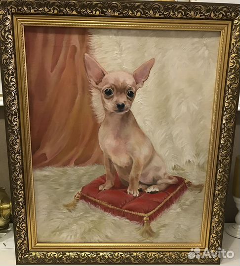 Картина маслом на холсте, большая, в багете