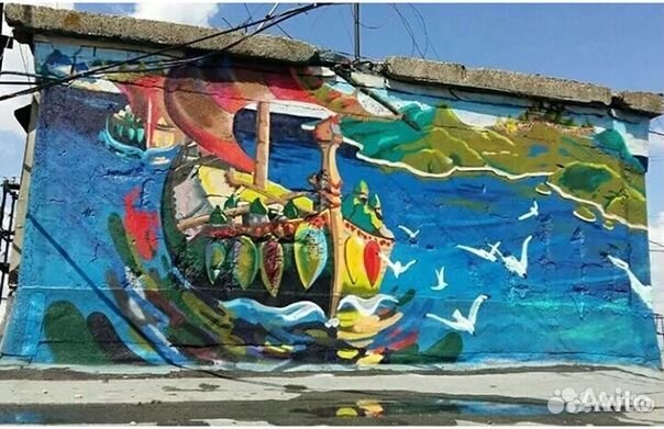 Роспись стен. Граффити оформление. Художник