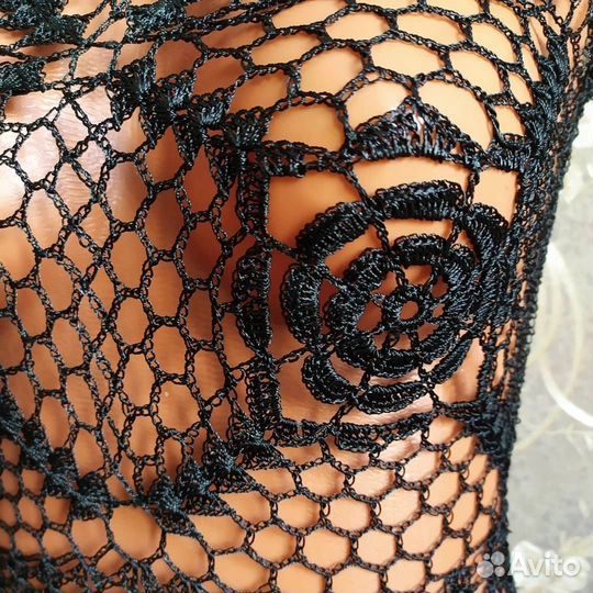 Блестящее платье - сетка ручной работы
