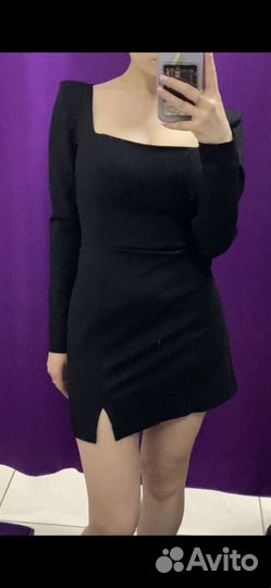 Платье мини черное