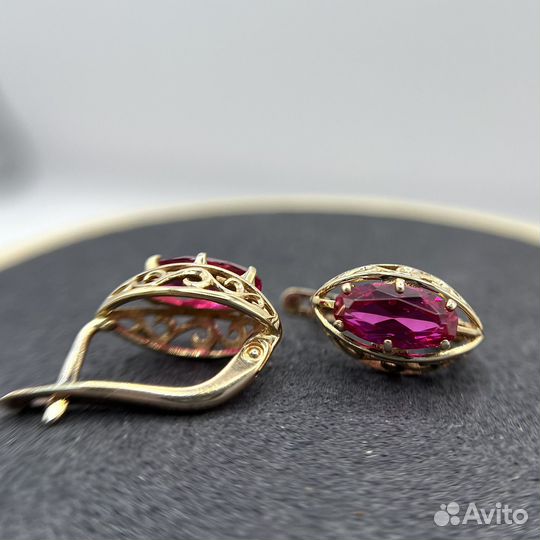Серьги 585 рубин
