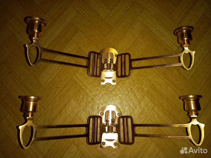 Антикварные канделябры подсвечники для пианино бро