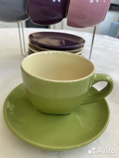 Набор чашек с блюдцами Bergner. 6 пар