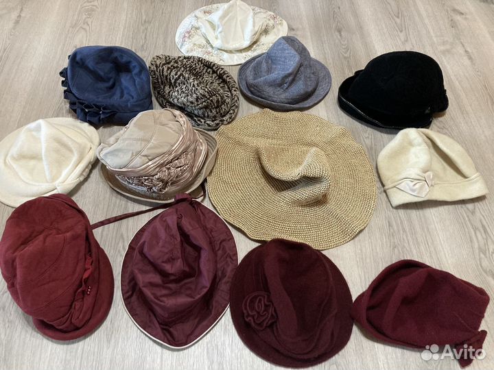 Шляпы мягкие женские 13 штук