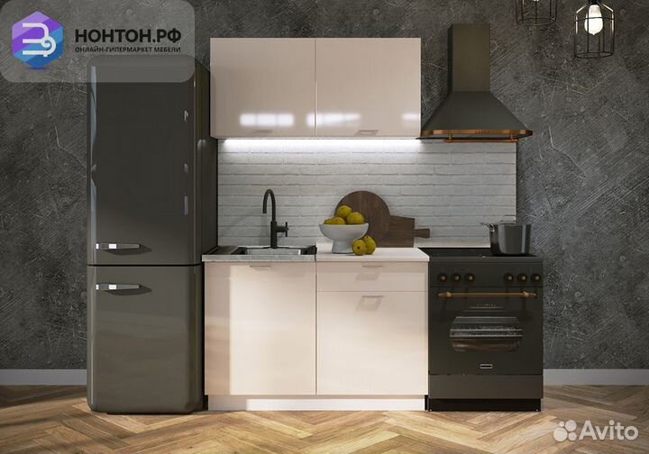 Кухня Ритмо 1.2м мдф ваниль глянец