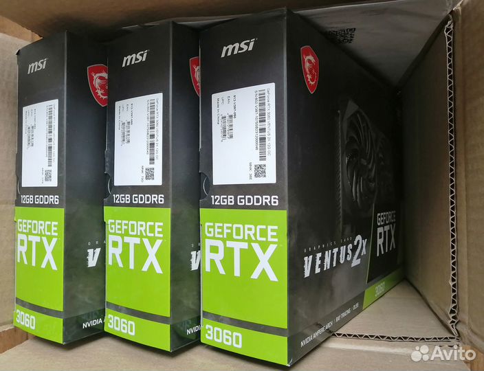 Новые видеокарты MSi 12Gb GeForce RTX 3060OC